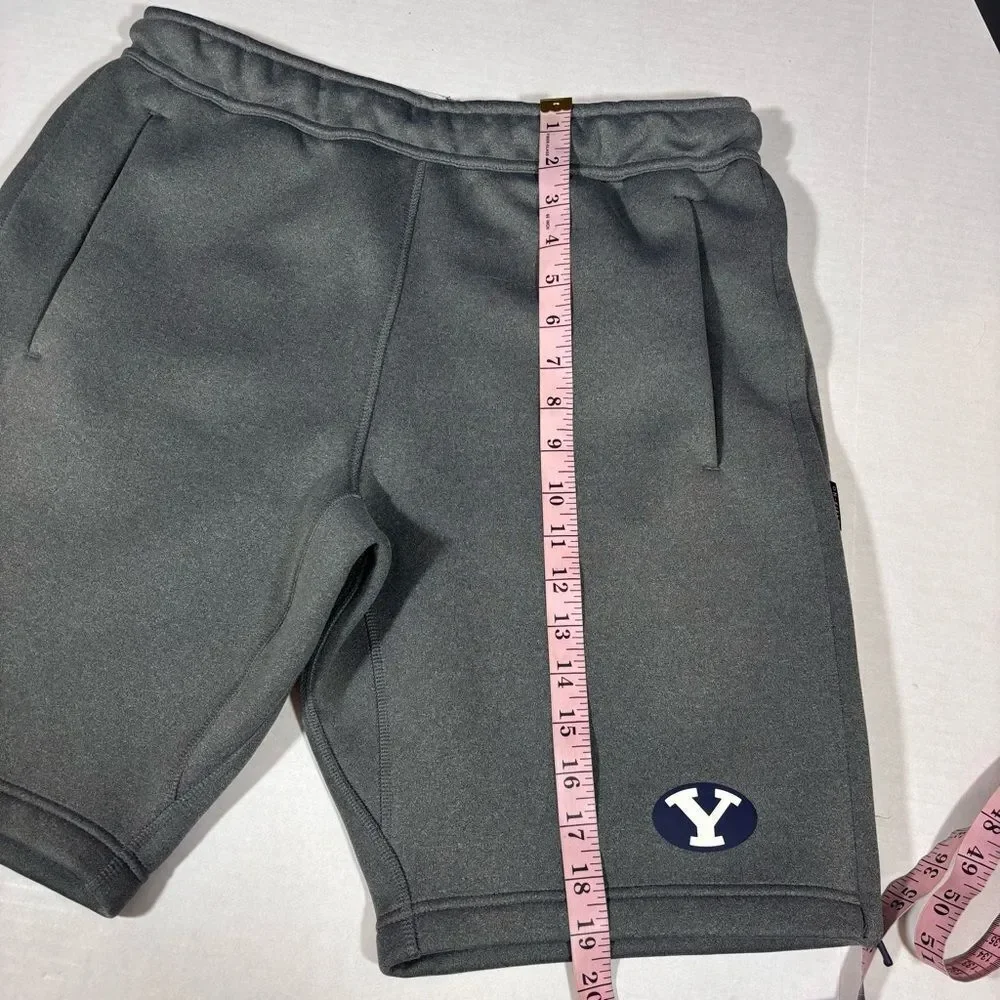 Nike Men's Grey Athletic Elastic Waist BYU Shorts Medium Brigham Young On Field